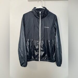 Columbia Windbreaker Light Rain Jacket Womens MED Black W Pockets Full Zip NWOT